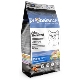 ProBalance Sterilized для кастрированных котов и стерилизованных кошек, 10 кг