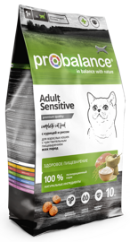ProBalance Sensitive для взрослых кошек всех пород с чувствительным пищеварением, с курицей и рисом, 10 кг