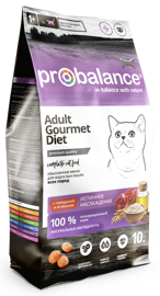Probalance GOURMET DIET с говядиной и ягненком для взрослых кошек, 10 кг