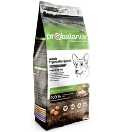 Probalance hypoallergenic для взрослых собак всех пород с чувствительным пищеварением, 15 кг
